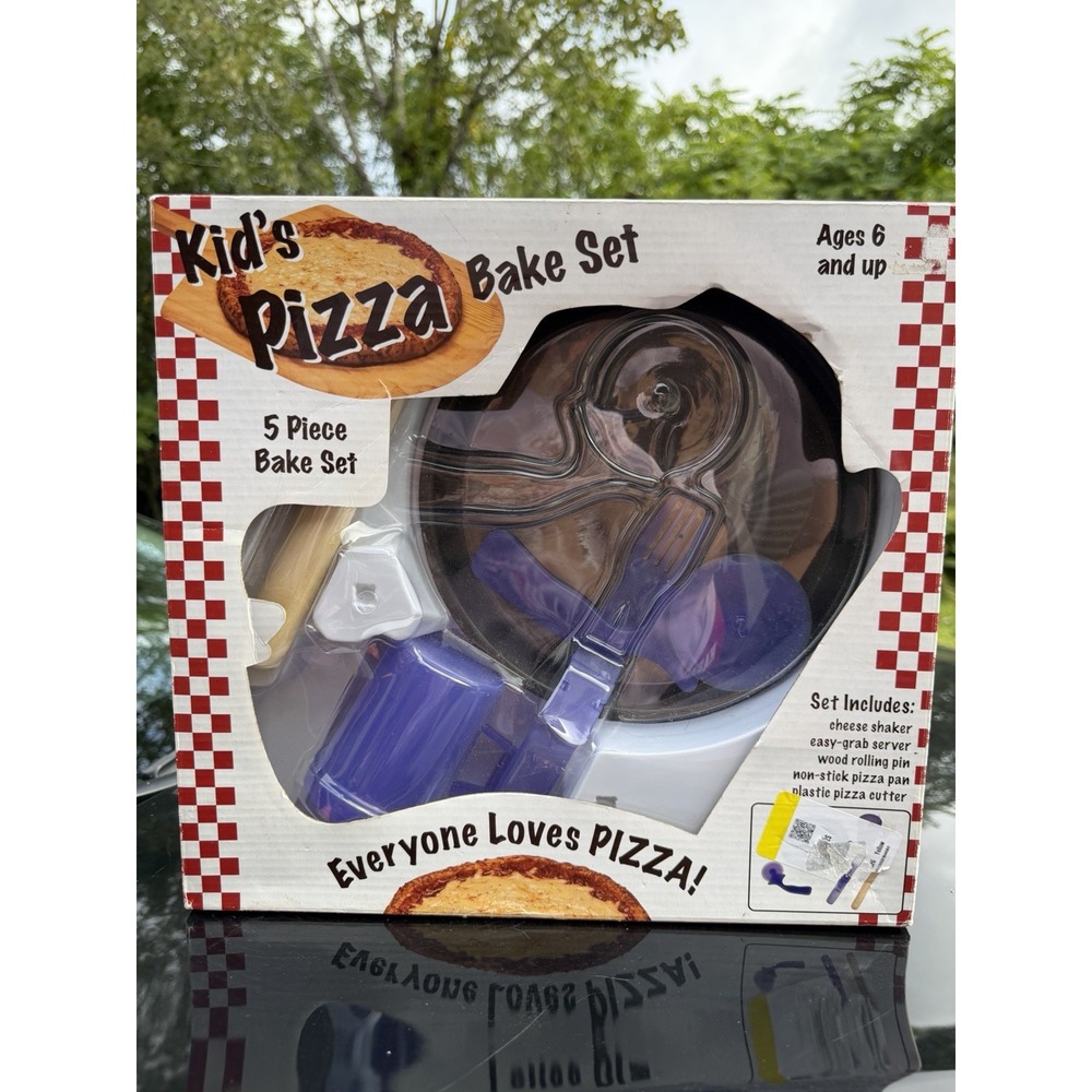Kids Pizza Bake Set~5 Pc Baking Set Includes Real Cookware for Kids 6+